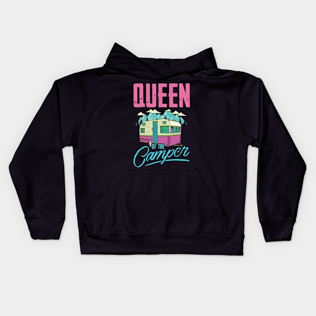 Queen Of The Camper Kids Hoodie by TeddyTees